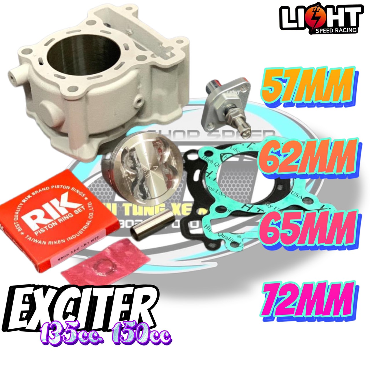 LÒNG KIẾNG NÒNG  LIGHT SPEED EXCITER 57 - 62 - 65 - 72 MM LZD-01