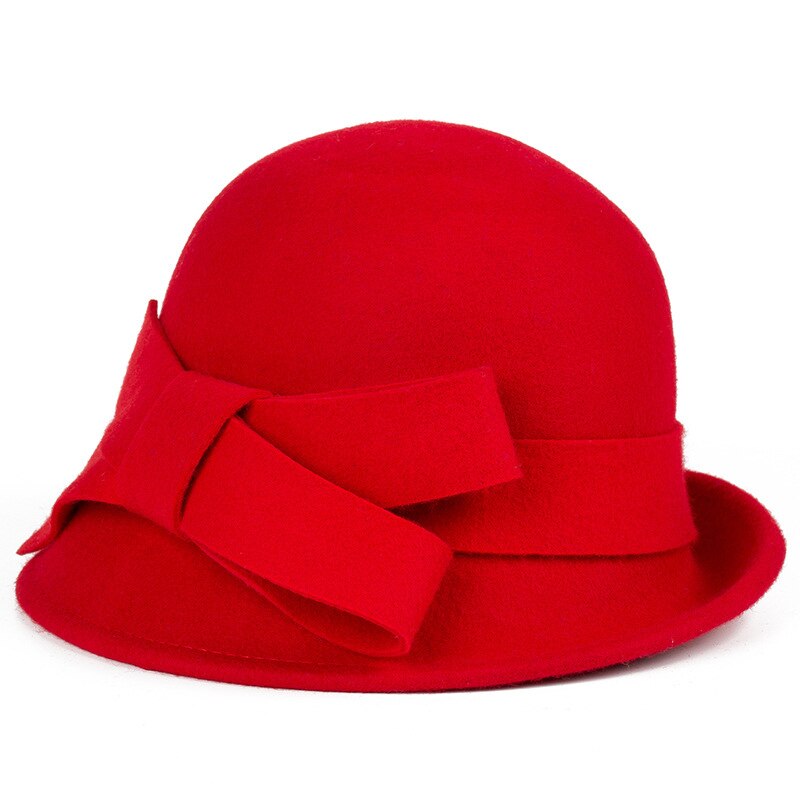 New Products Fall And Winter Middle-Aged And Elderly Ladies Wool Hats, Thick Felt Hats, Outdoor Jazz Hats Pure Wool Women Hat