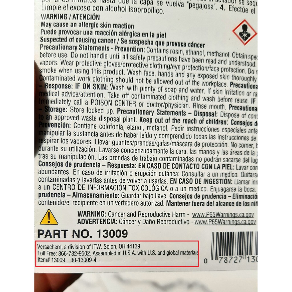 KEO TẠO RON VERSACHEM keo số 1 (85g) (MADE IN U.S.A)