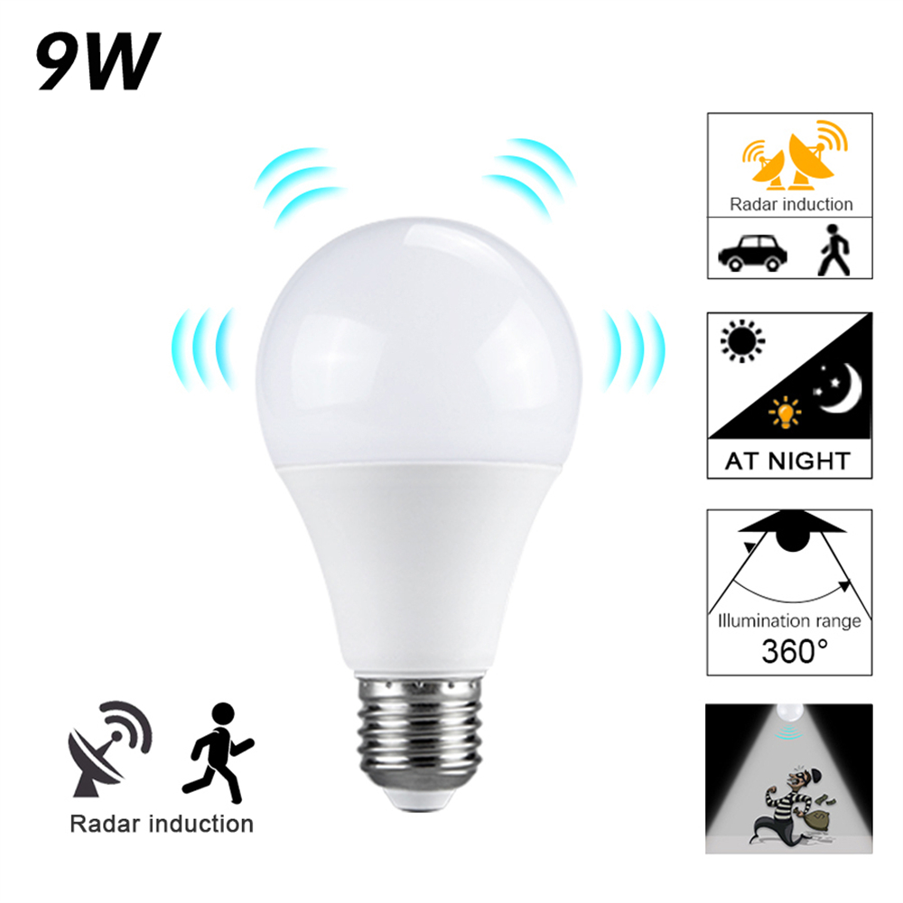 【Free Shipping】Radar Motion Sensor Light Bulb LED Sensor Bulb E27 12W