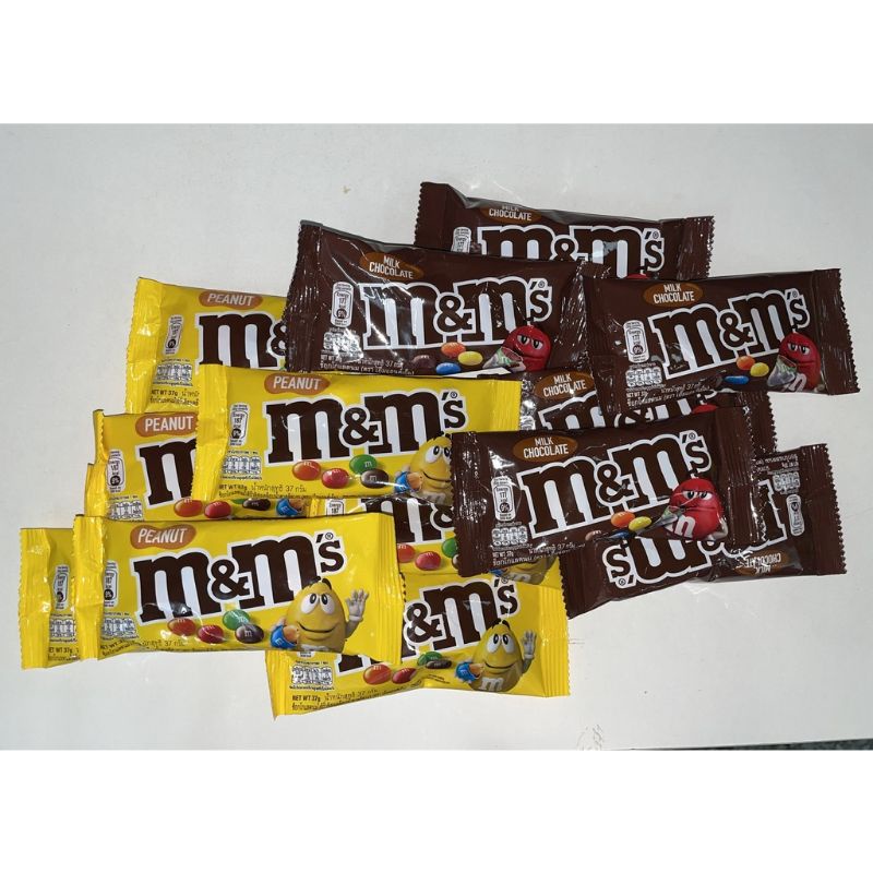 (2 Vị) Kẹo Socola M&M's Sữa Và Đậu Phộng 37g