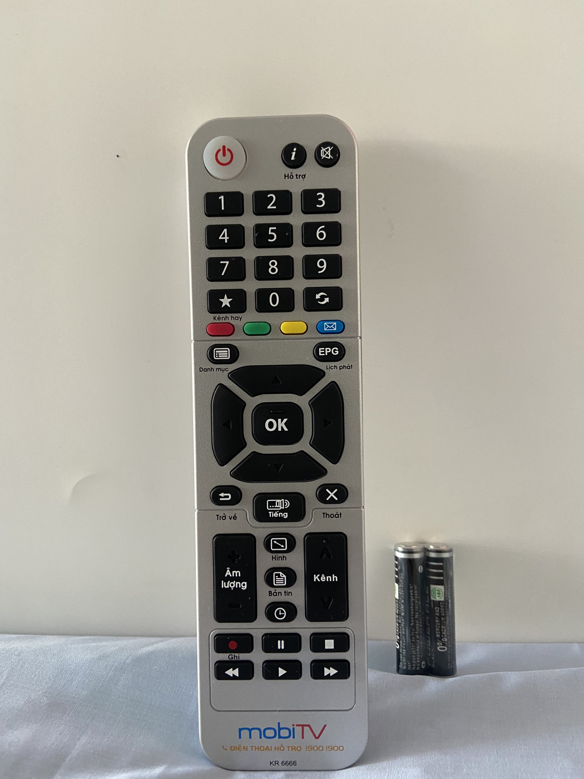 Điều khiển đầu thu mobitv - remote đầu mobi tv tặng kèm pin
