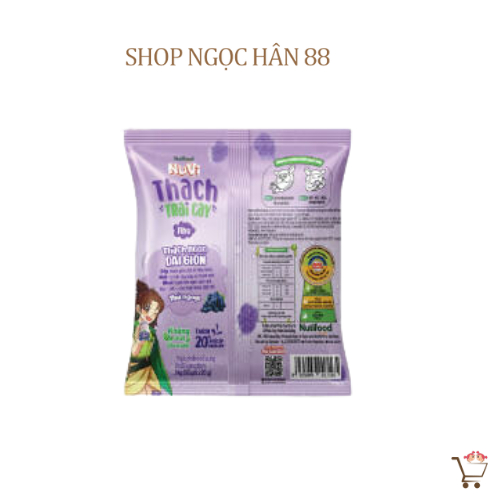 [MỚI] Thạch NUVI trái cây Đào,Nho,Vải gói 120gr