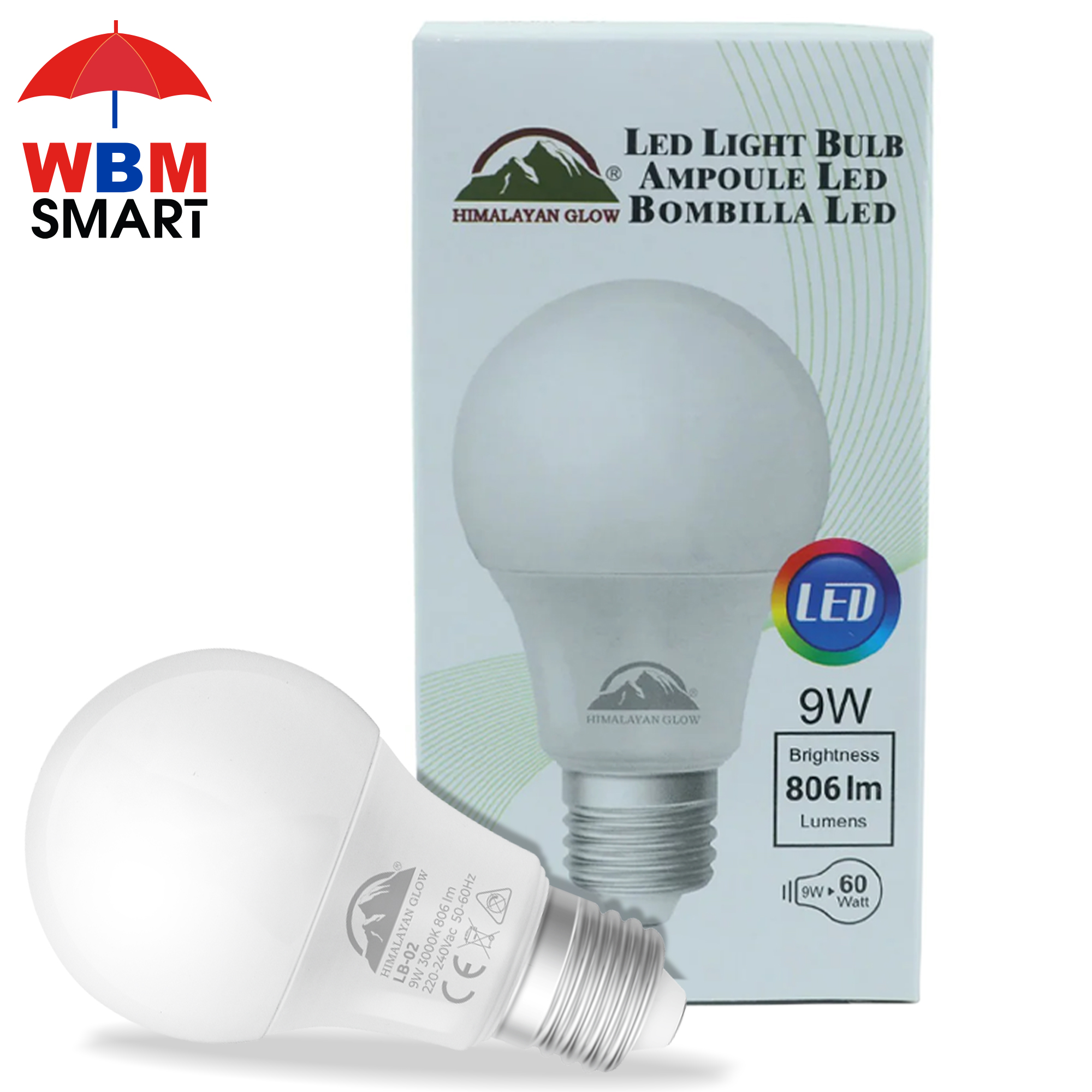 WBM LED Bulb (9W) | 2 Years Guarantee Energy Saver LED Light Bulb. 