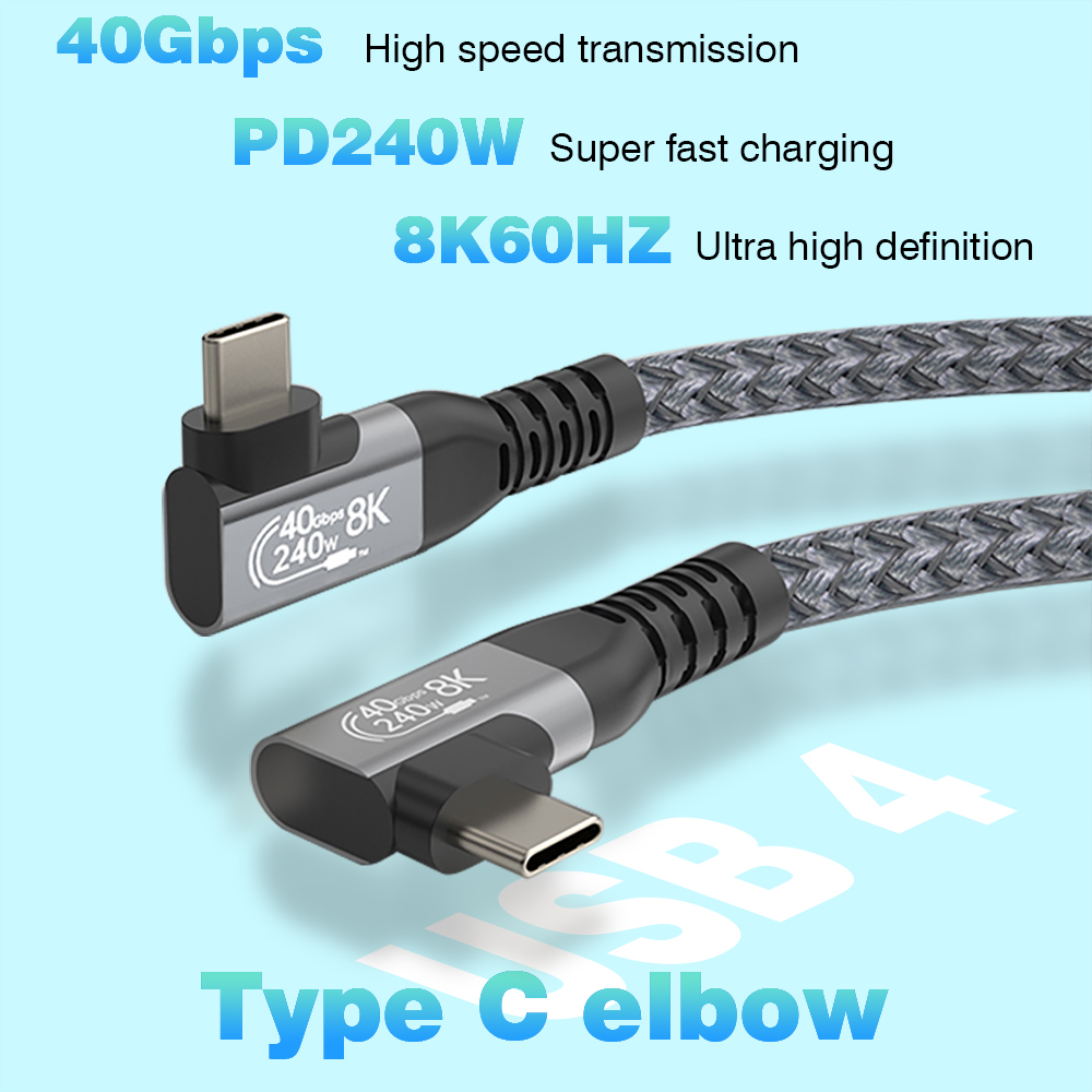 Usbc Egpu Cable UGOURD USB 4 40Gbps Cable Thunderbolt4 type c elbow 90 degree Angle ...