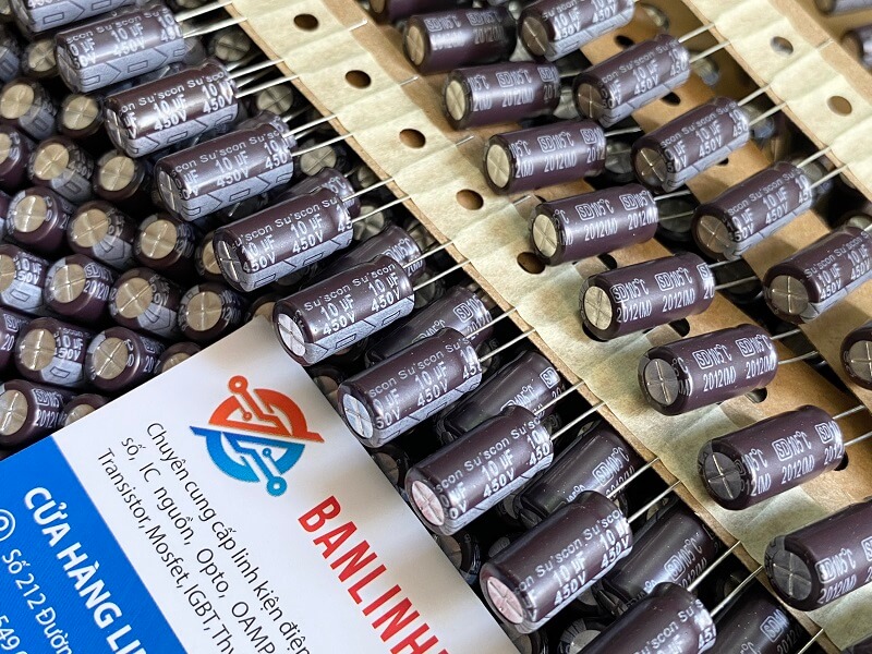 Tụ hóa 10uf 450v su’scon 8x15mm