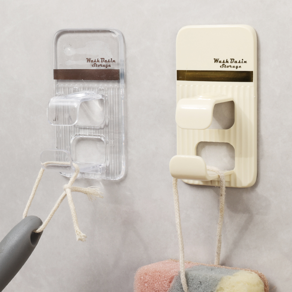Bathroom Wall-mounted Storage Washbasin Hooks Kitchen Self-adhesive Wall Hook Organizer Racks