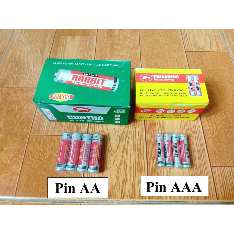 Sỉ Hộp 40 viên pin con thỏ AA và AAA
