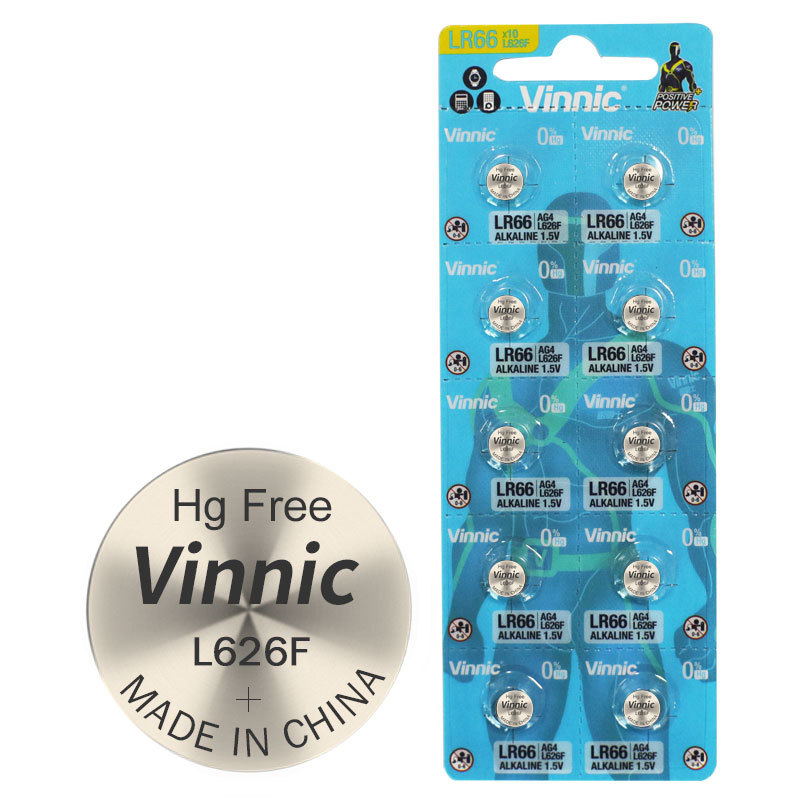 Vỉ 10 viên pin đồng hồ vinnic ag4 l626f lr66 lr626 chính hãng