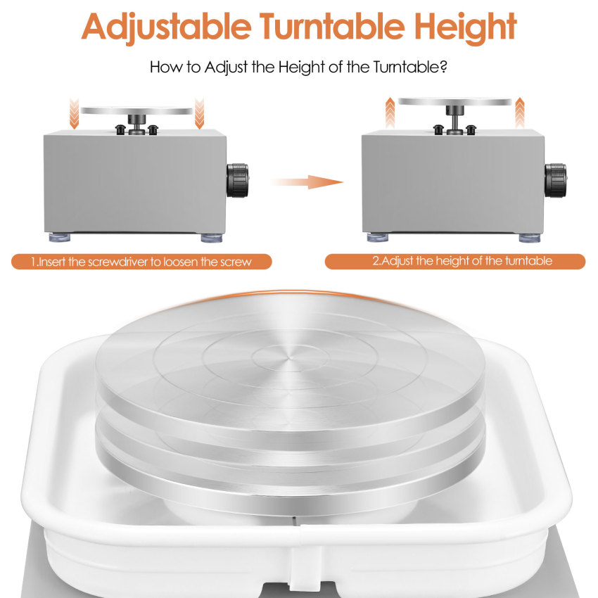Mini Ceramic Wheel, Ceramic Wheel 6.5cm/10cm Rotary Table Mini Ceramic Machine Electric Ceramic Wheel DIY Clay Tool With Tray For Ceramic Work Ceramic Clay Art Crafts