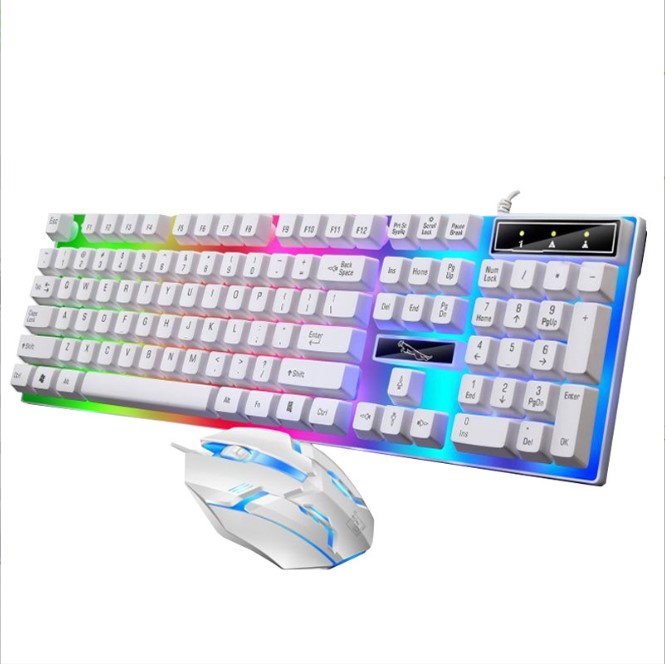Bộ bàn phím giả cơ Tiroshi chuột gaming, combo bàn phím chuột bật tắt led sử dụng máy tính bàn, laptop văn phòng