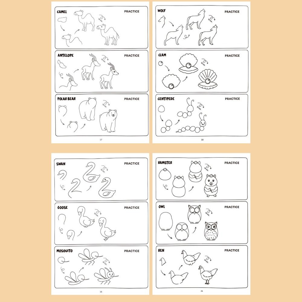 Creative%20How%20to%20Draw%20Animals%20Animals%20Drawing%20Book%20Step-by-Step%20Guide%20Illustrated%20Tutorials%20Step-by-Step%20Drawing%20Book%20Early%20Educational%20Painting%20Guide%20Figure%20Templates%20Painting%20Book%20Classroom%20-%20Image%204