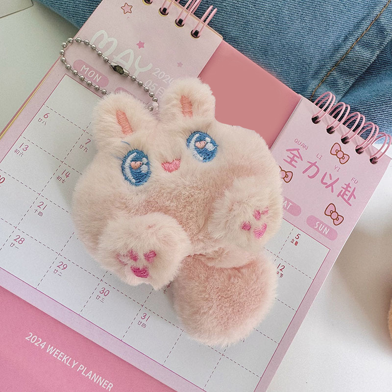 Cartoon Cute Cat Plush Toy Doll Keychain Fluffy Soft Stuffed Toy Backpack  Bag Pendant Keyring Gift For Kids Girlfriend