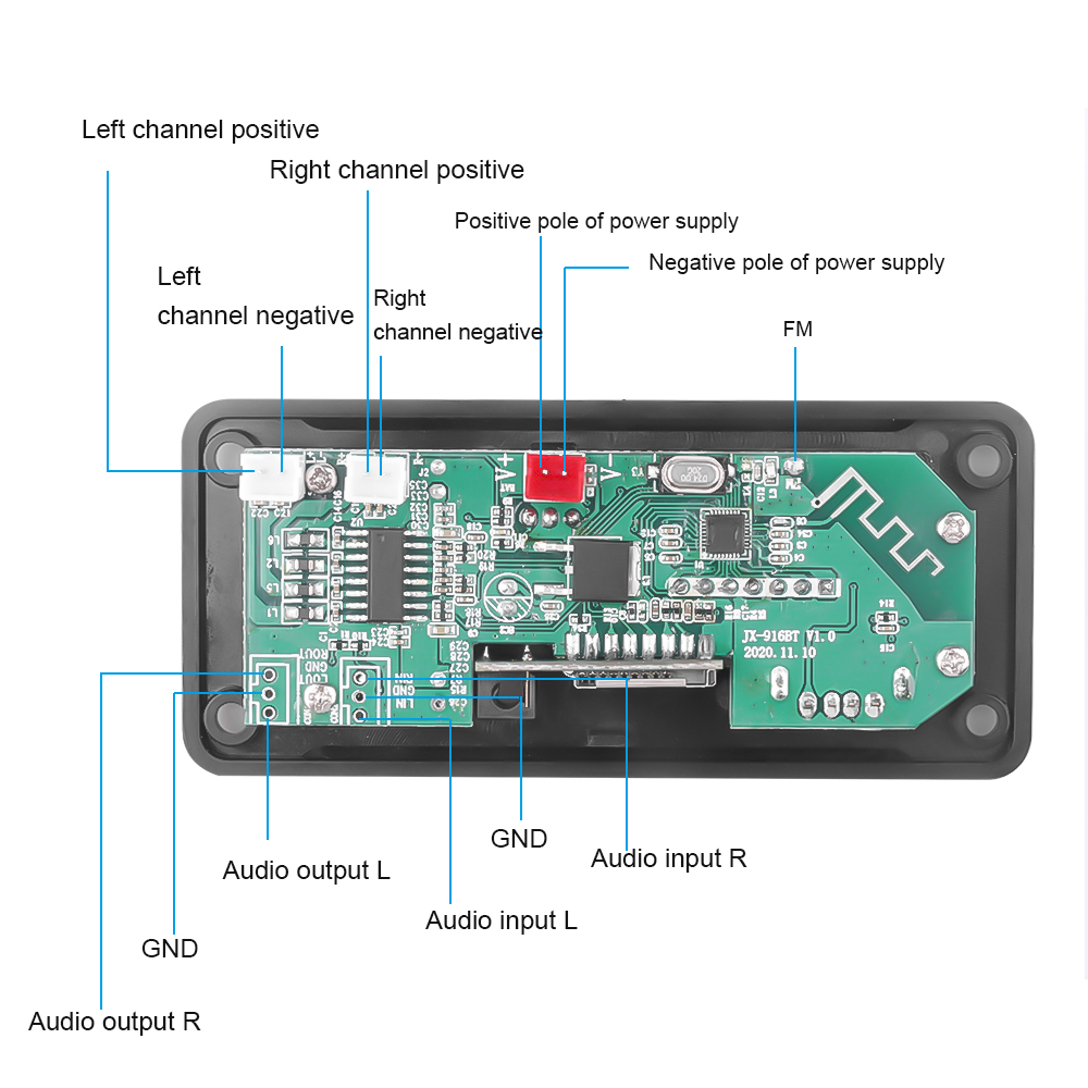 HLINKEY Bộ Khuếch Đại 50W Tích Hợp Bảng Giải Mã Âm Thanh Bluetooth 5.0 Màu LCD Mô-đun Giải Mã Phát AUX MP3 USB TF Radio Micrô Rảnh Tay Ghi Âm Cuộc Gọi Điều Khiển Từ Xa