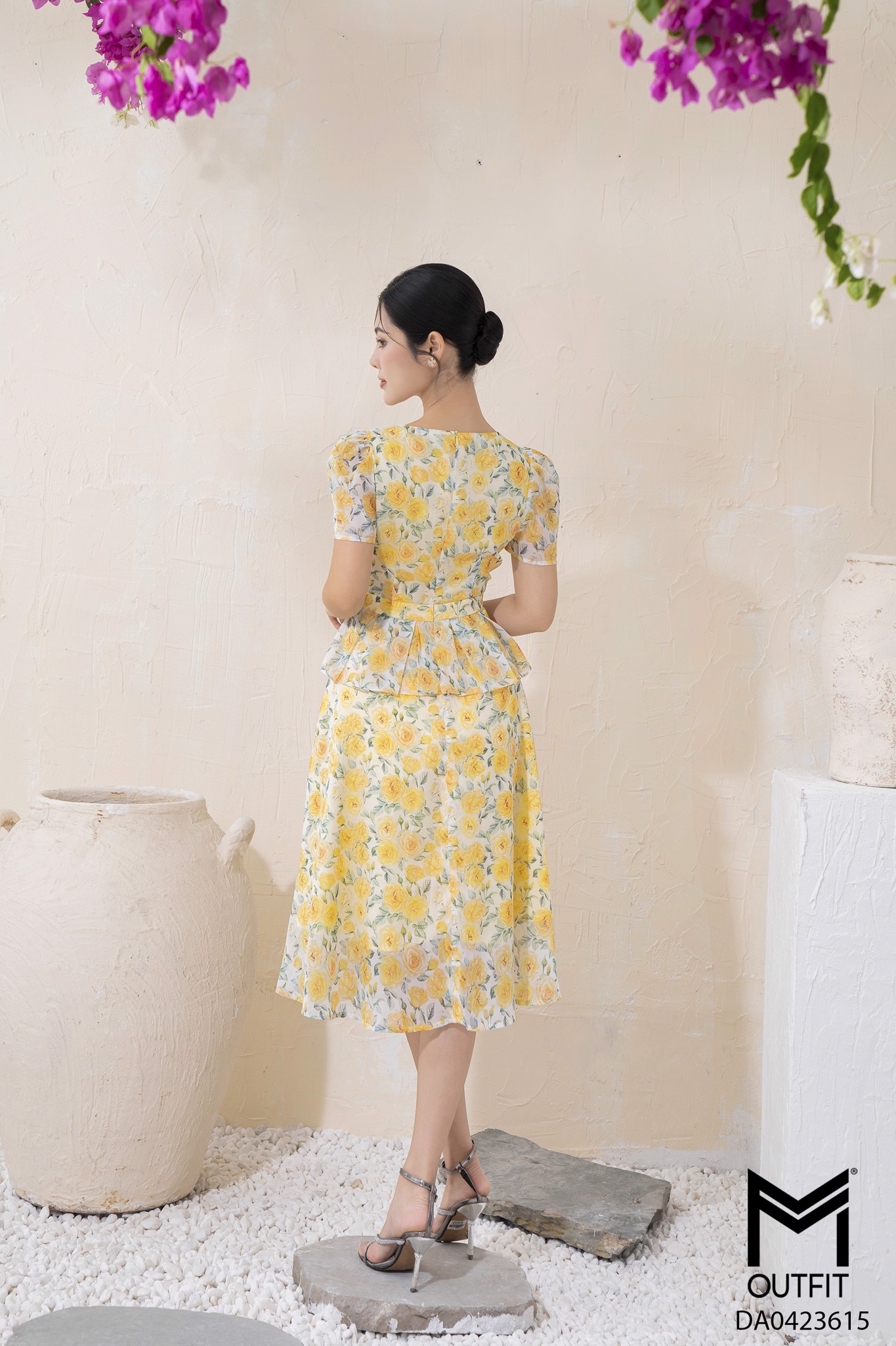Đầm peplum đính hoa TT
