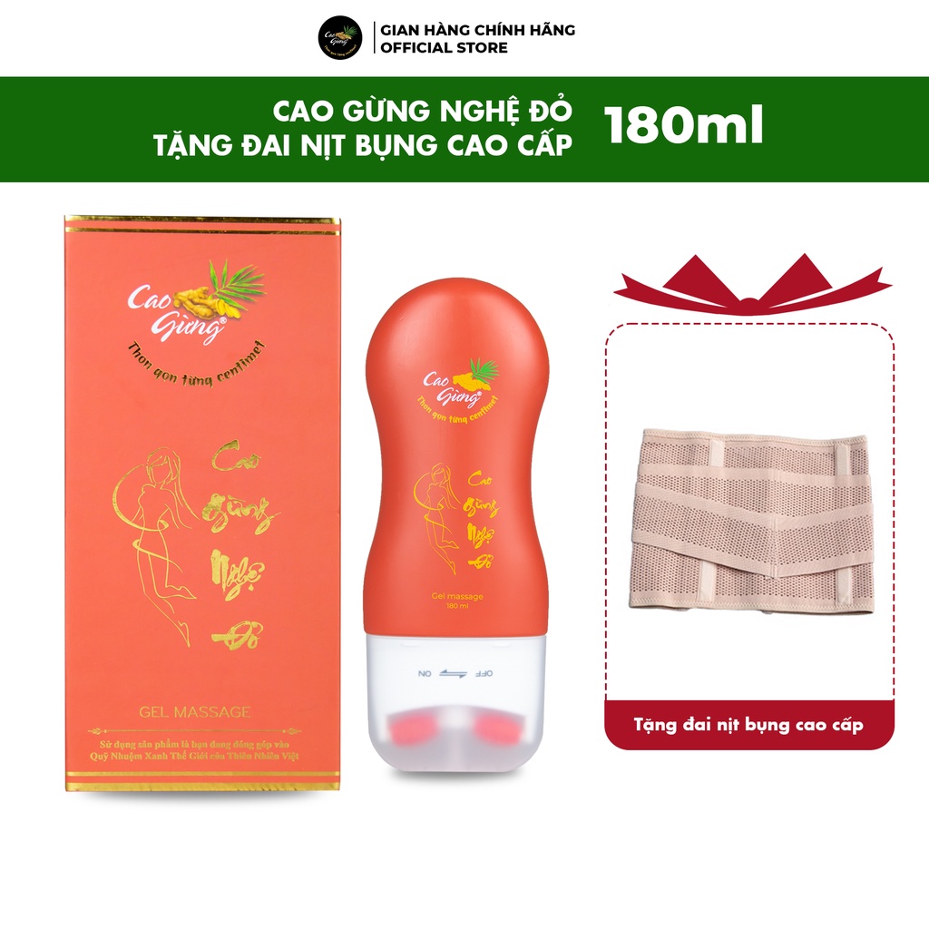 Cao Gừng Nghệ Đỏ Thanh Lăn Tan Mỡ 180ml