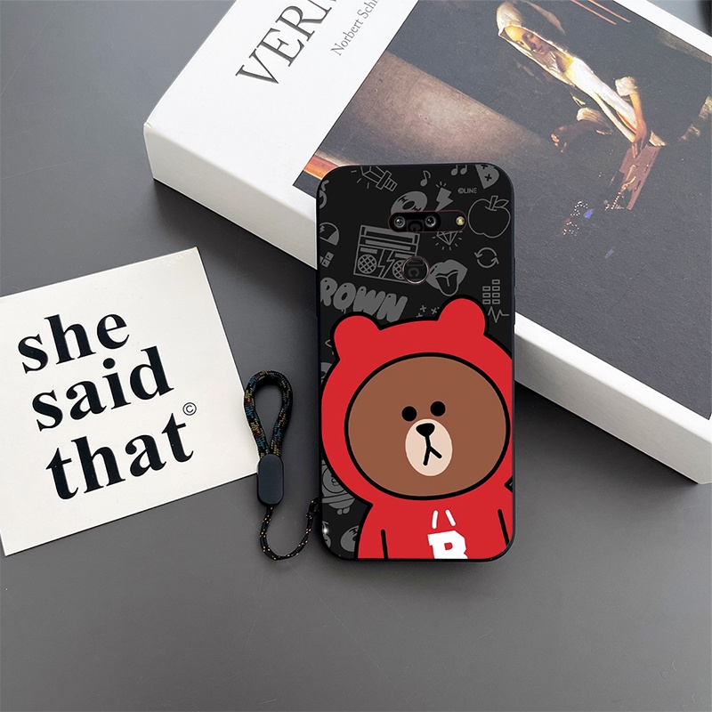 LG G8 G8 ThinQ Casing Brown Bear Cartoon Shockproof Phone Case