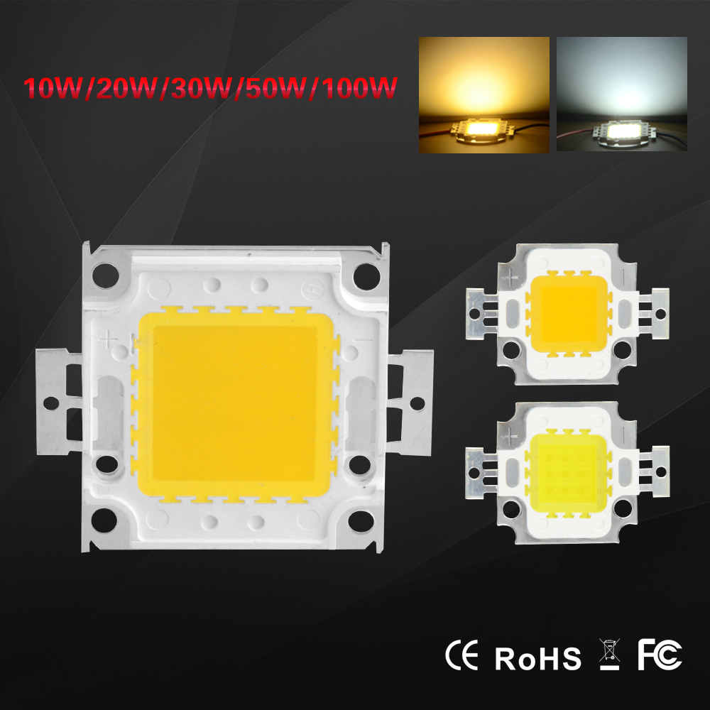Produktbild von 2 Stück COB LED Chip 50W DC 30-36V – 6000-6500K Weiß, 90-110 Lm/W, Integrierte Matrix, Für Flutlicht & Scheinwerfer