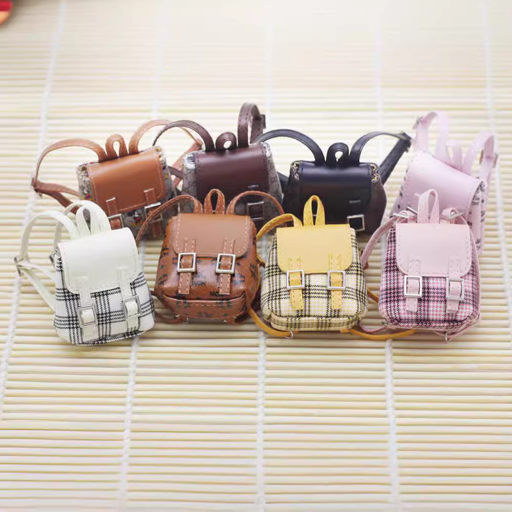 SF Labubu Doll Plaid Backpack Bag Dolls Accessories For BJD Toys. 