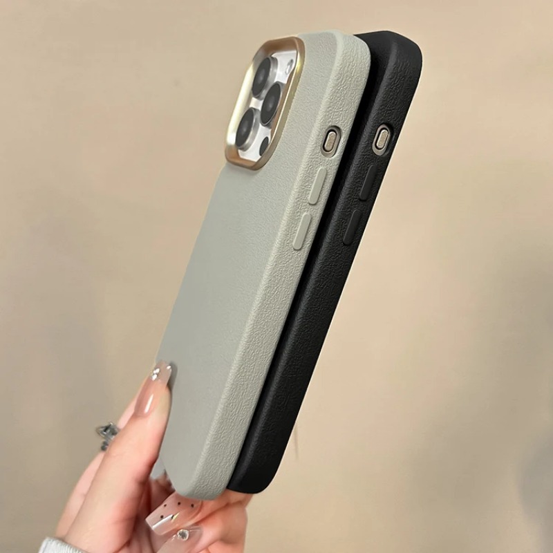 HOCE%20Leather%20Texture%20Phone%20Cases%20For%20iPhone%2016%2015%2014%2013%2012%20Pro%20Max%2016%20Plus%20Case%20Solid%20Color%20Shockproof%20Soft%20Silicone%20Matte%20Cover%20-%20Image%205