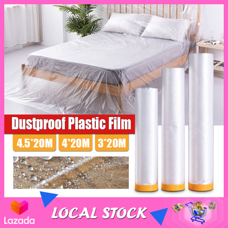 【24H SHIPPED】Plastic Dust Cover Dust Prevention Renovation Drop Sheet ...