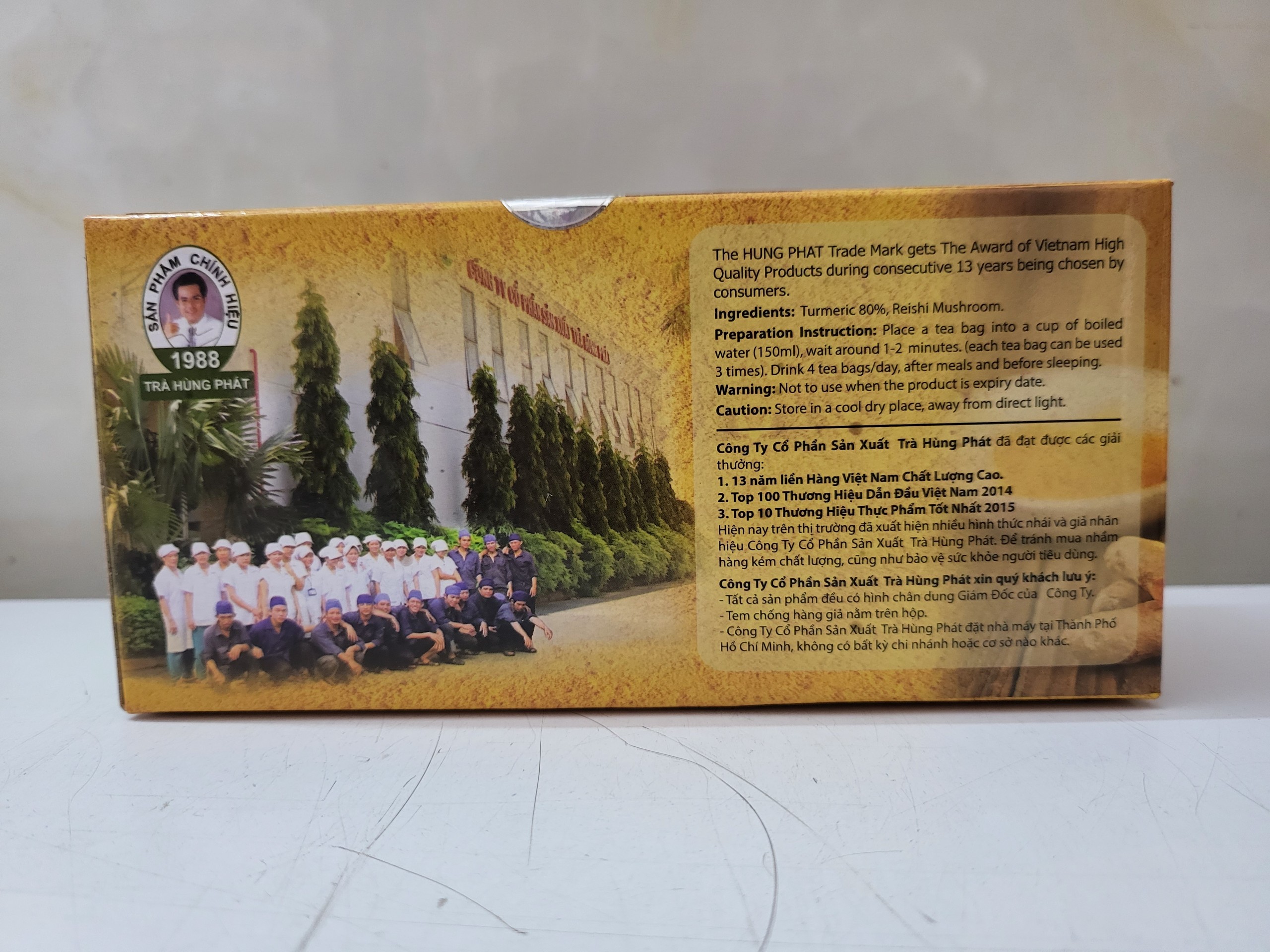 [Hộp 60g (30 túi lọc)] TRÀ NGHỆ NGUYÊN CHẤT [VN] HÙNG PHÁT Pure Tumeric Tea