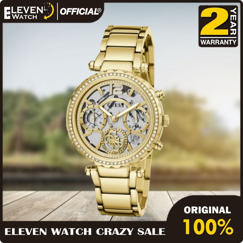 Promo] Jam Tangan Wanita Guess GW0403L2 Solstice Gold Tone Case