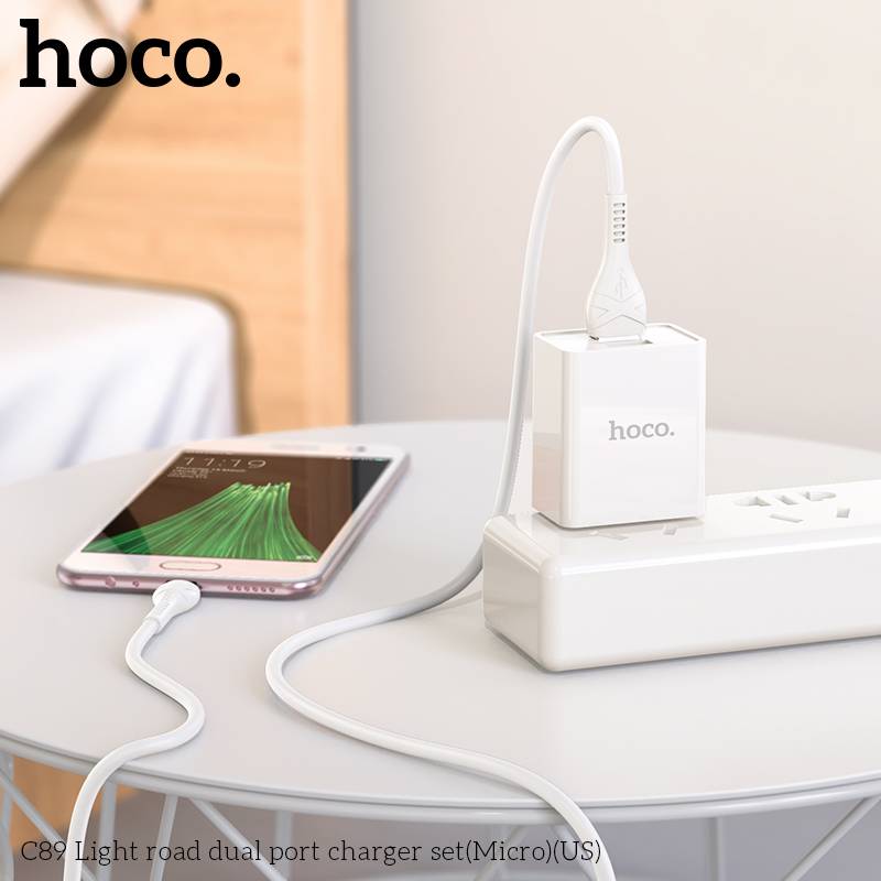 Cóc (Cổng) Sạc Nhanh Hoco HK2 plus/ Bộ sạc C86 3.4A 2 cổng USB