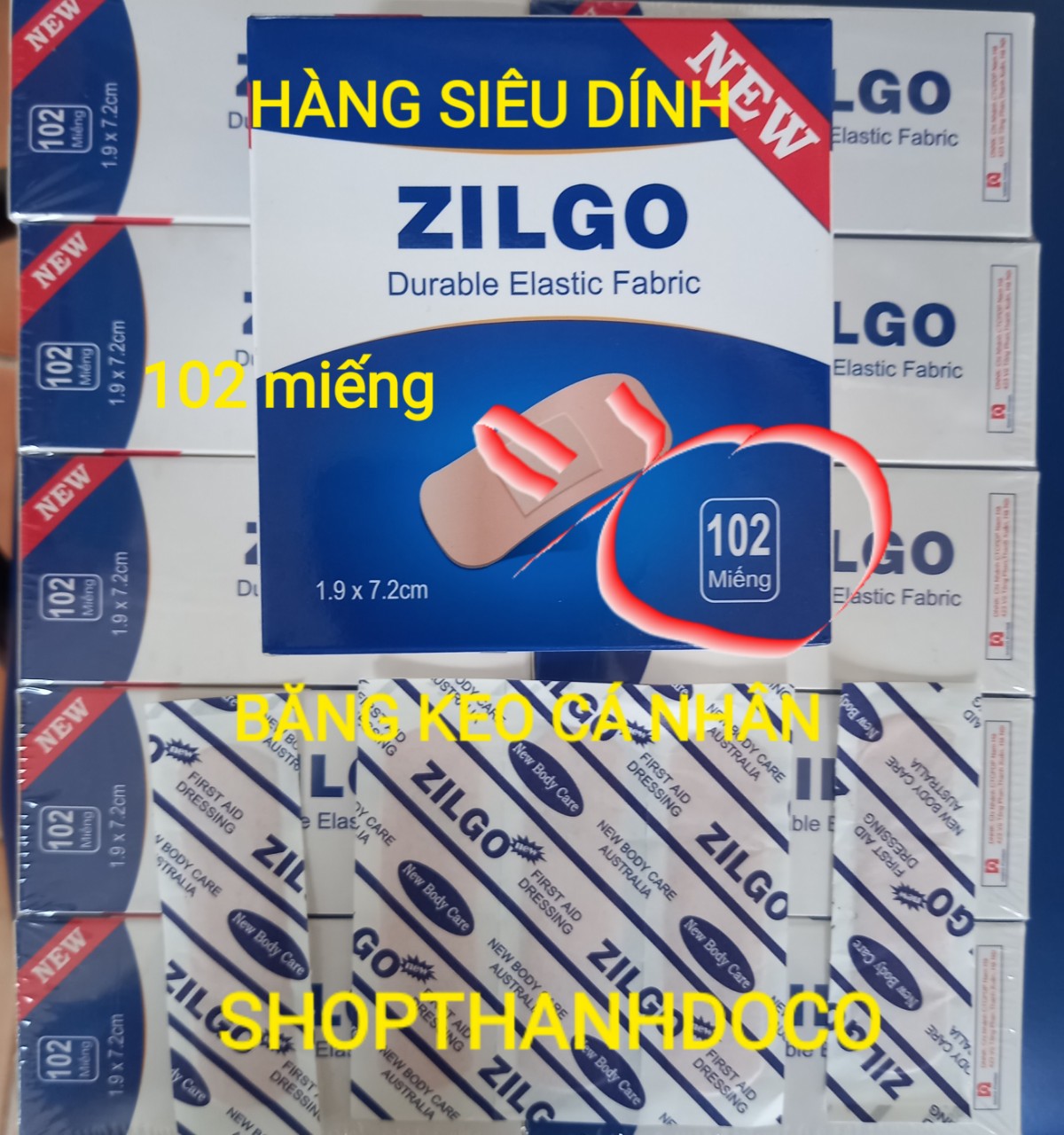 Băng keo cá nhân zilgo chịu được nước 1 hộp 102 miếng  siêu dính - ảnh sản phẩm 9