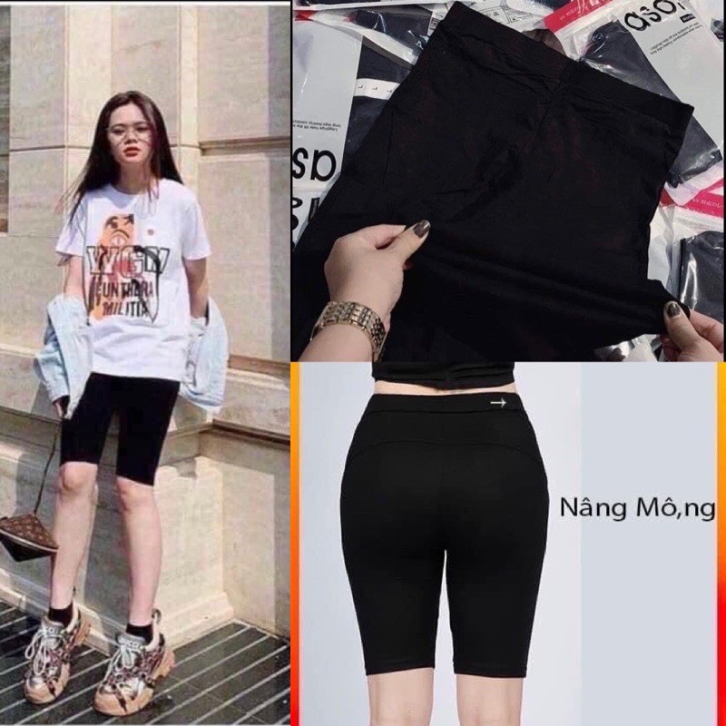 Quần legging ngố nâng mông, chất cotton co dãn 4 chiều, thoải mái vận động