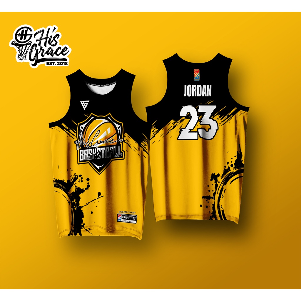 HISGRACE BASKETBALL YELLOW V2 HG CONCEPT JERSEY FULL SUBLIMATION Basketball  Jersey Customized Name And NUMBER