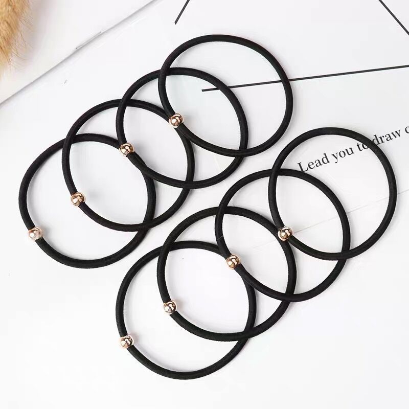 Set 5 dây cột tóc hột vàng kiểu đơn giản siêu xinh hot trend xu hướng mới làm quà tặng thời trang
