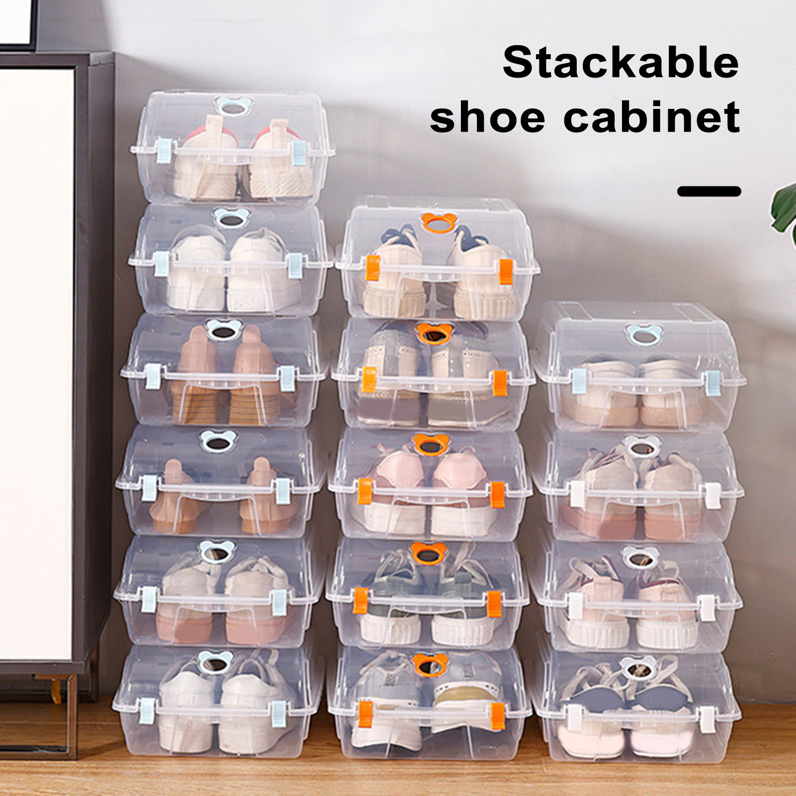 Stackable Shoe Box Ventilated Shoe Storage Box Transparent Shoe Storage Box with Ventilation Holes Space-saving Organizer for Home