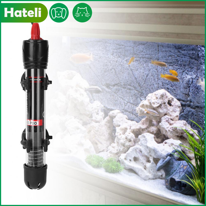 【HATELI】Aquarium Accessories Fish Tank Heating Rod Aquarium Heater Fresh Sea Water Glass Heating Rod（50W）