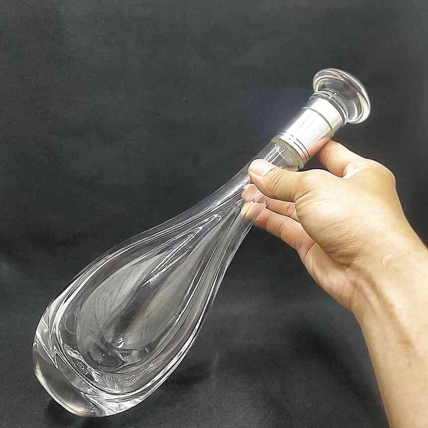 Glass bottle 500ML – WATER DROP shape – solid cap - 1 bottle (C12 pattern)