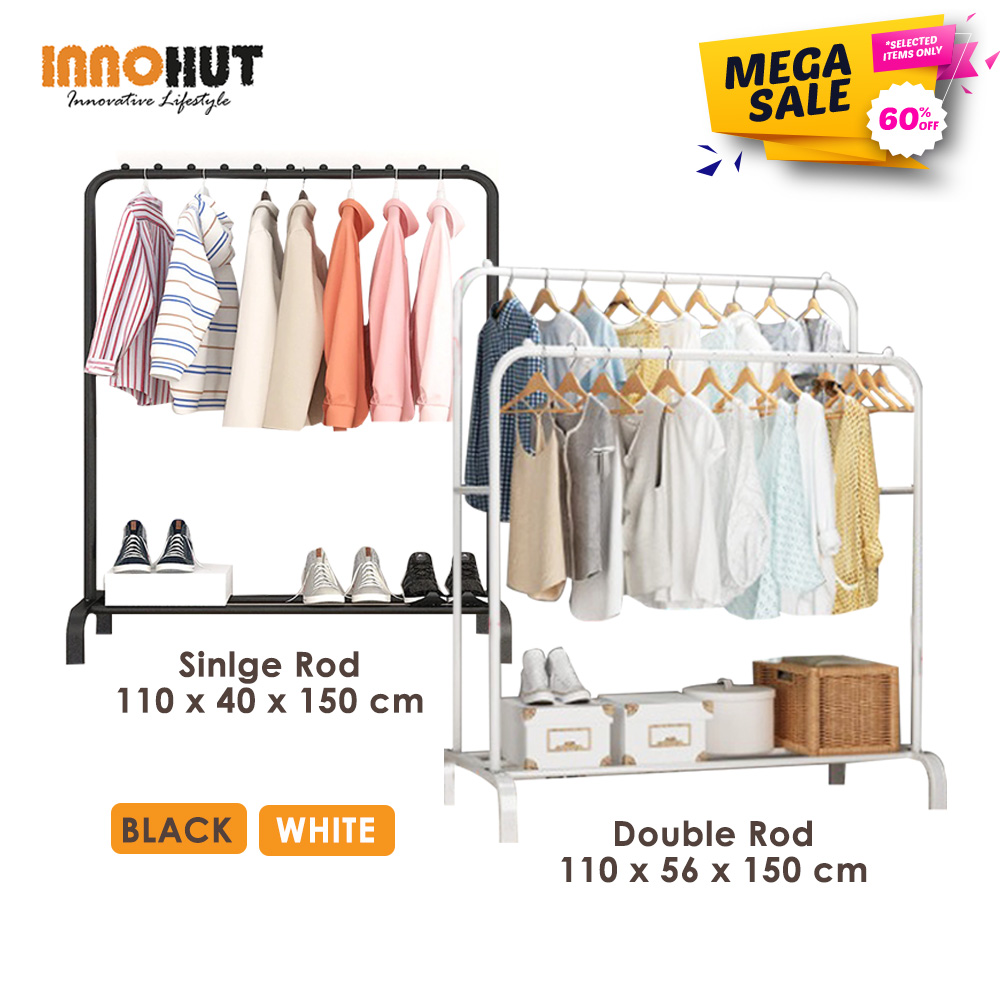 Innohut Powder Coated Steel Clothes Hanging Rack Clothes Hanger Rack