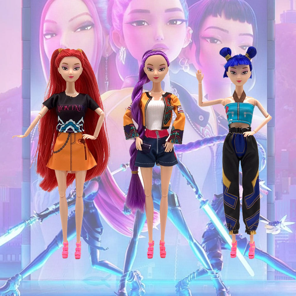 3 Pcs Cosplay Kpop Demon Hunters Dolls Moveable Joint Collectible