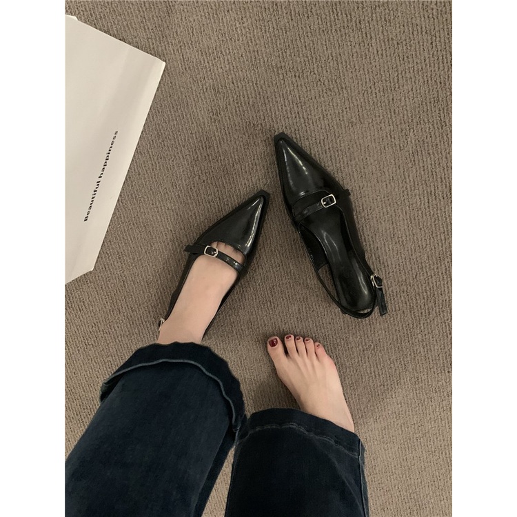 Giày sandal đế thấp mũi nhọn thời trang dành cho nữ