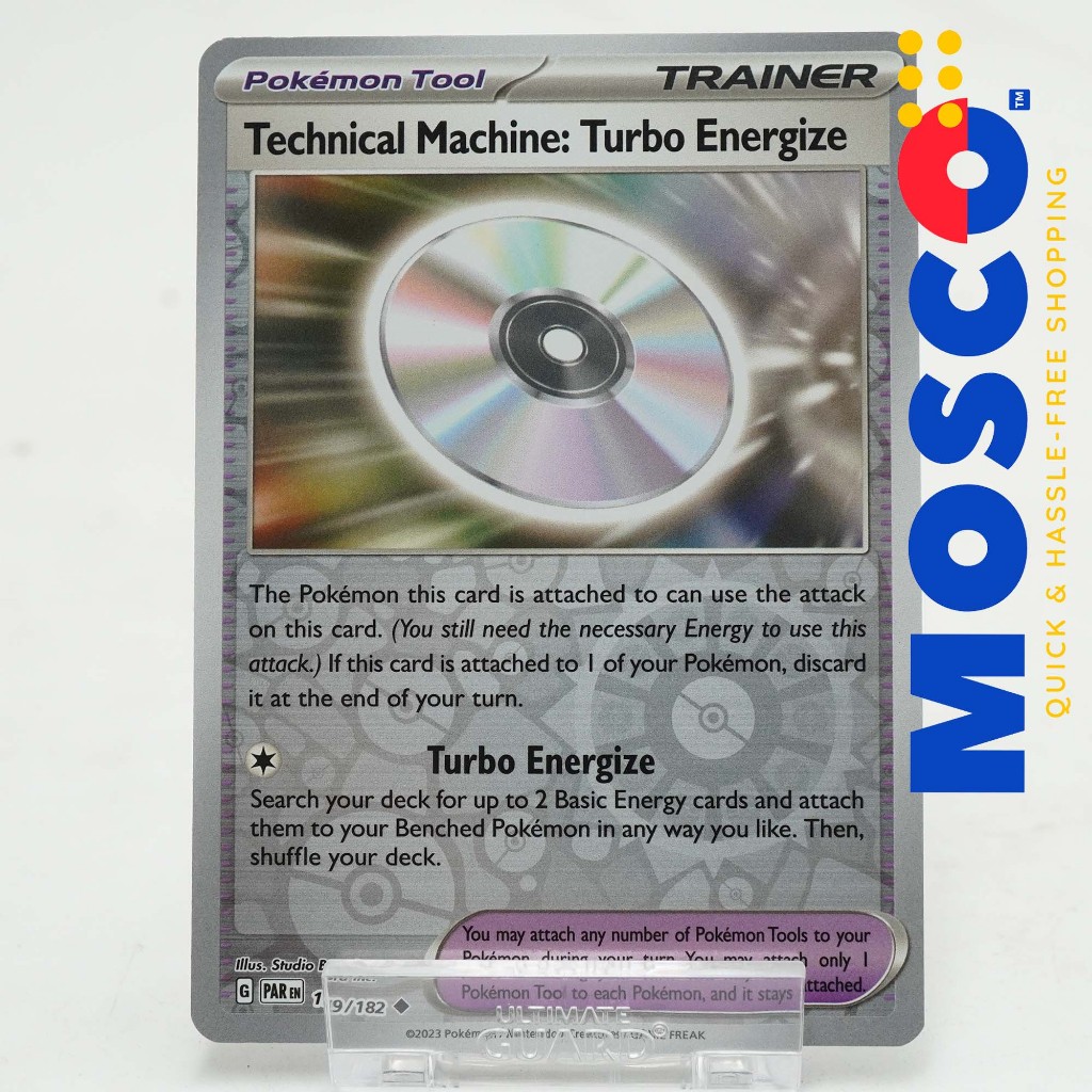 Pokemon Trainer Card Pokemon Card - Technical Machine: Turbo Energize  179/182 - Paradox Rift (Reverse Foil) Single Card Slither Wing