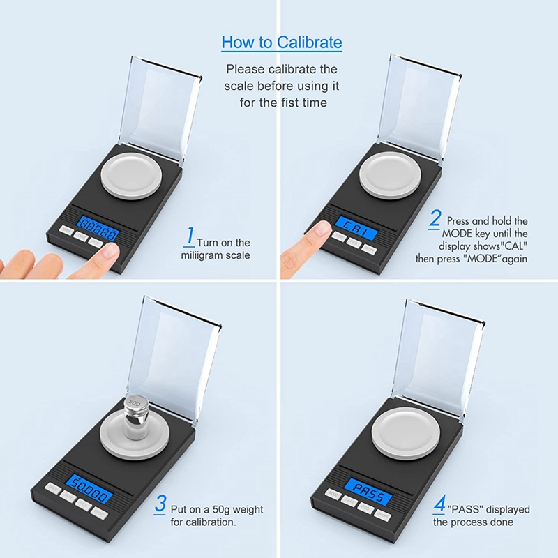 Precision Scale 0.001G x 50G, Weight Milligrams Scale, Kitchen Digital Scale, Pocket Scale, Tare Function