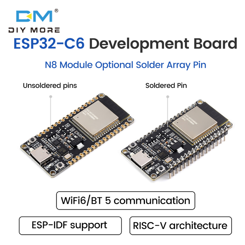 diymore ESP32-C6 Wifi Bluetooth bảng mạch phát triển onboard mô-đun ESP32-C6-WROOM-1-N8 wifi6 risc-v bảng mạch phát triển