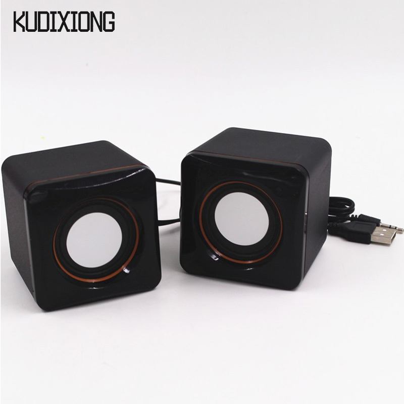 KUDIXIONG Cube computer small speaker desktop notebook desktop multimedia portable mini home wired audio