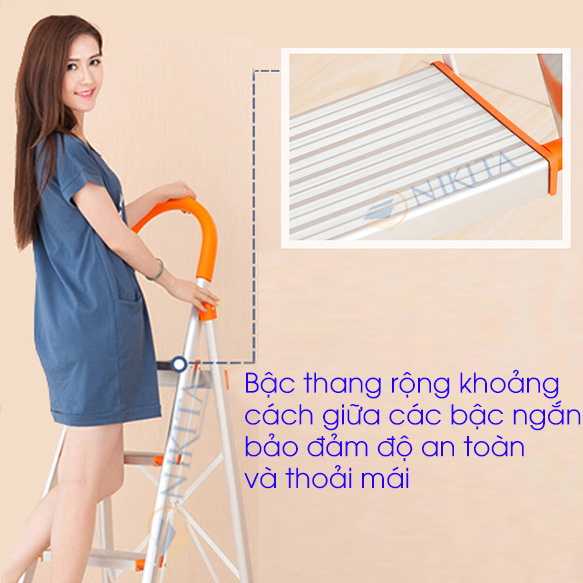 Thang ghế INOX gia đình 4 bậc