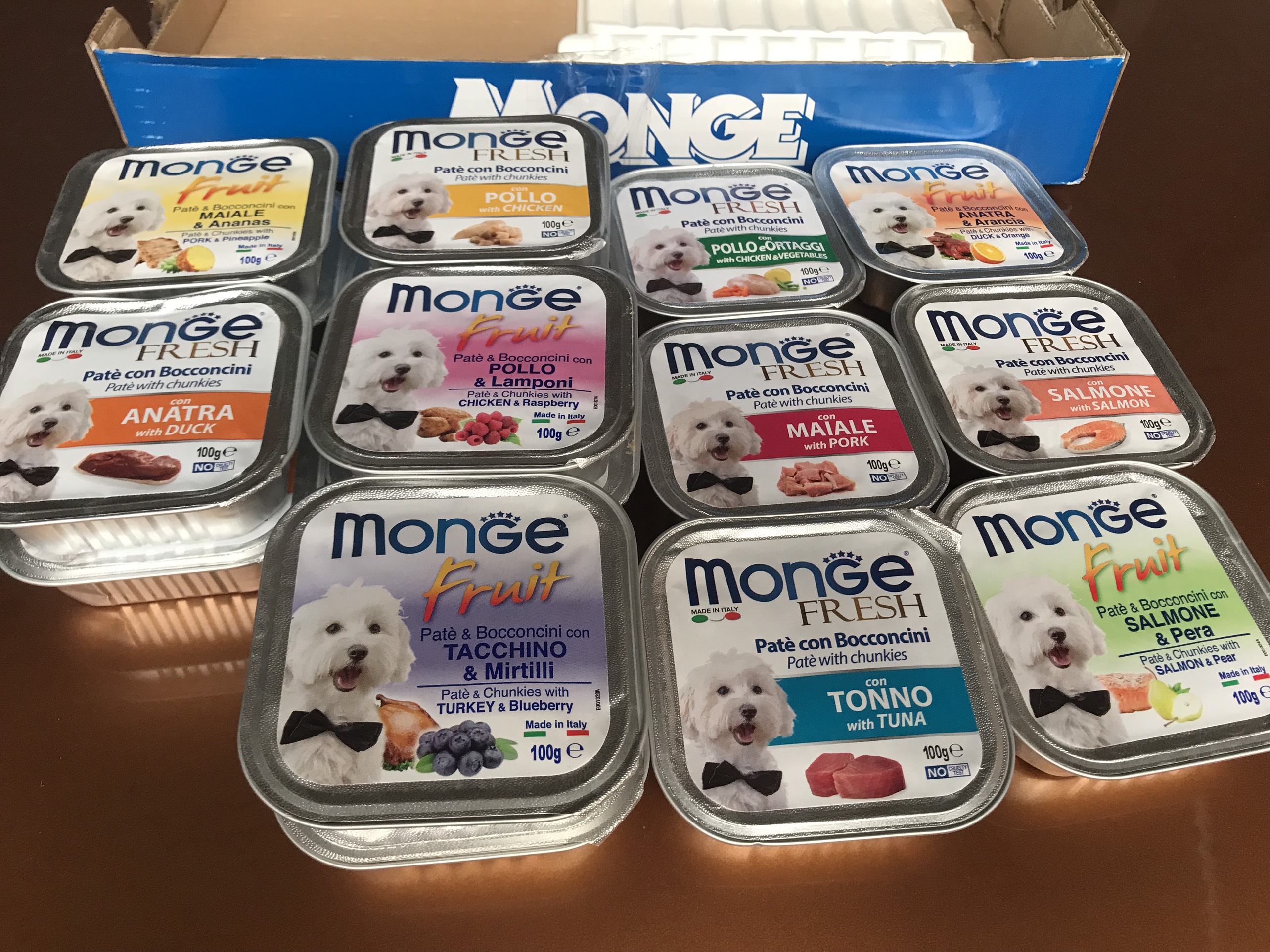 Pate Monge nhiều vị hộp 100g cho chó
