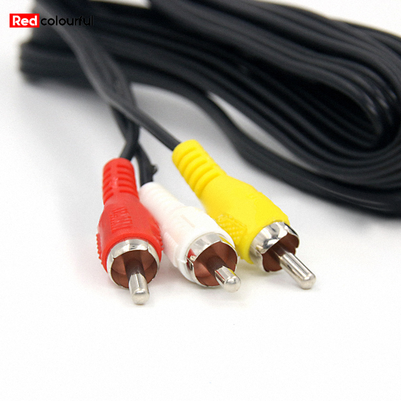 Redcolourful 1.8m 3rca Tv Adapter Av Cable Audio Video Cable For Ps2 Ps3 Multimedia Audio Cable