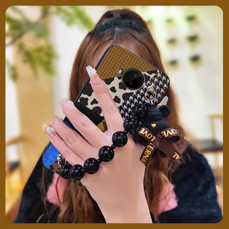 Black%20pearl%20pendant%20Dirt-resistant%20Phone%20Case%20For%20Nokia%20C20%20Plus%20Back%20Cover%20soft%20case%20Bear%20bracelet%20Anti-knock%20Cartoon%20-%20Image%206