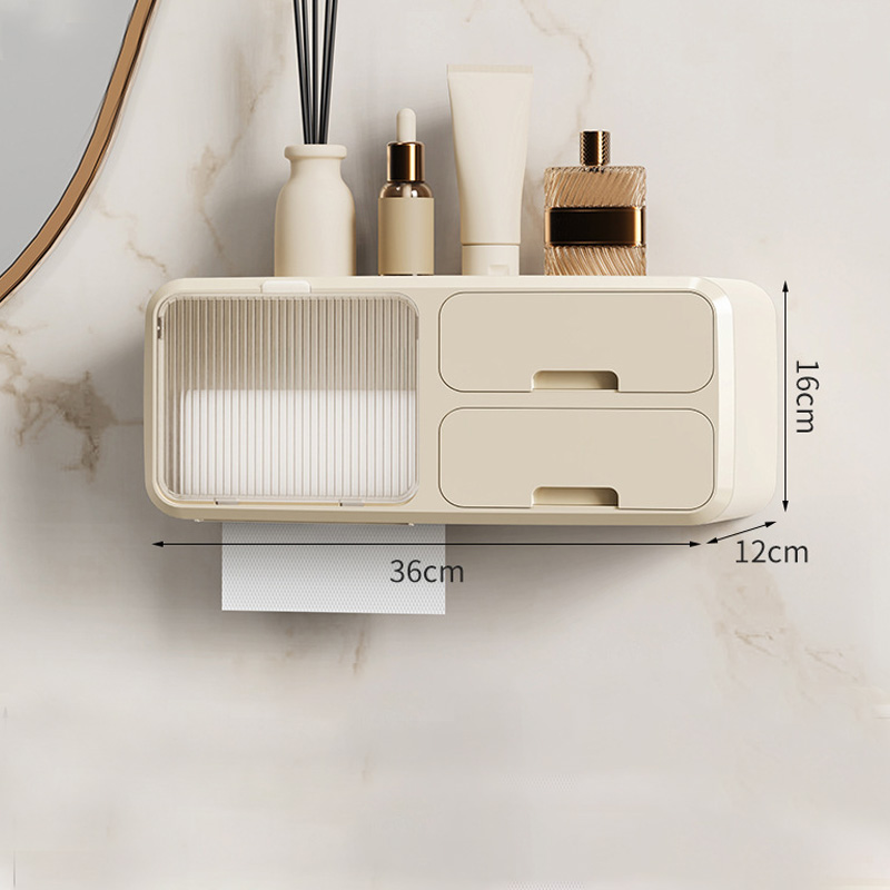 Non punching toilet tissue box, waterproof toilet paper roll, toilet storage box, bathroom storage rack, hanging