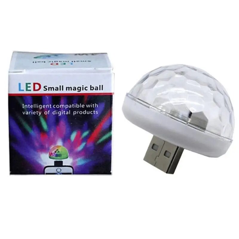 USB Mini Disco Lights Portable Family Party Magic Ball 5V USB Powered Led