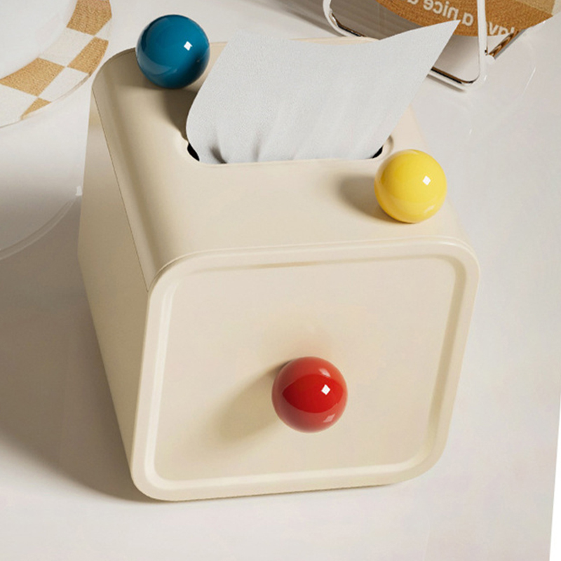 tissue box Advanced color pattern Square tissue box with lid Desktop paper tray Tissue box sanitary paper box Desktop tissue box Desk drawer storage box desk storage box