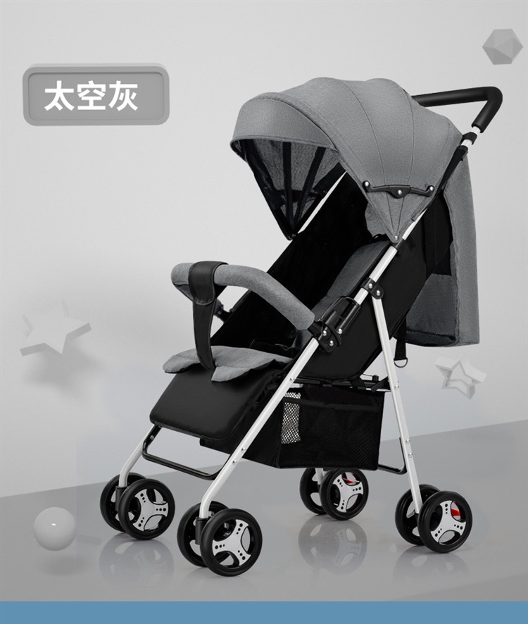 Baby stroller can sit and lie down large space boarding stroller